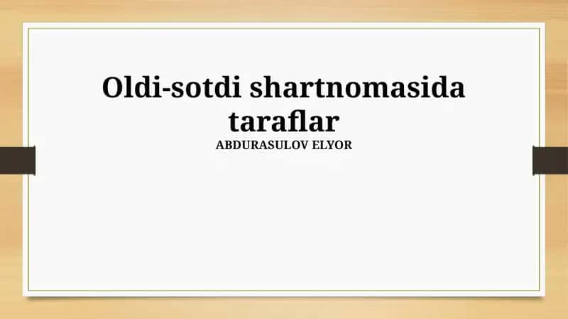Oldi-sotdi shartnomasi