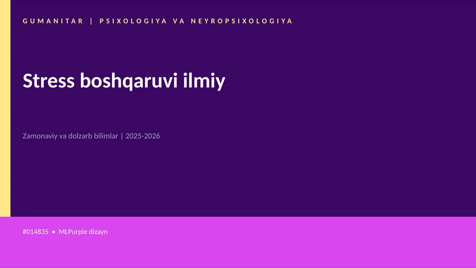 Stress boshqaruvi ilmiy