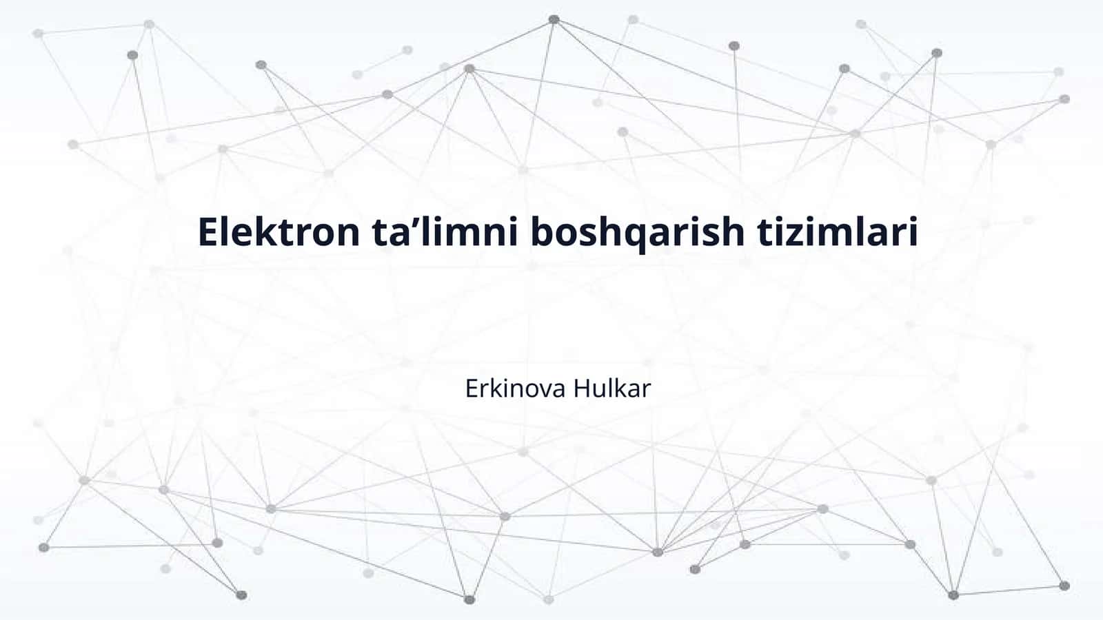 Elektron ta’limni boshqarish tizimlari