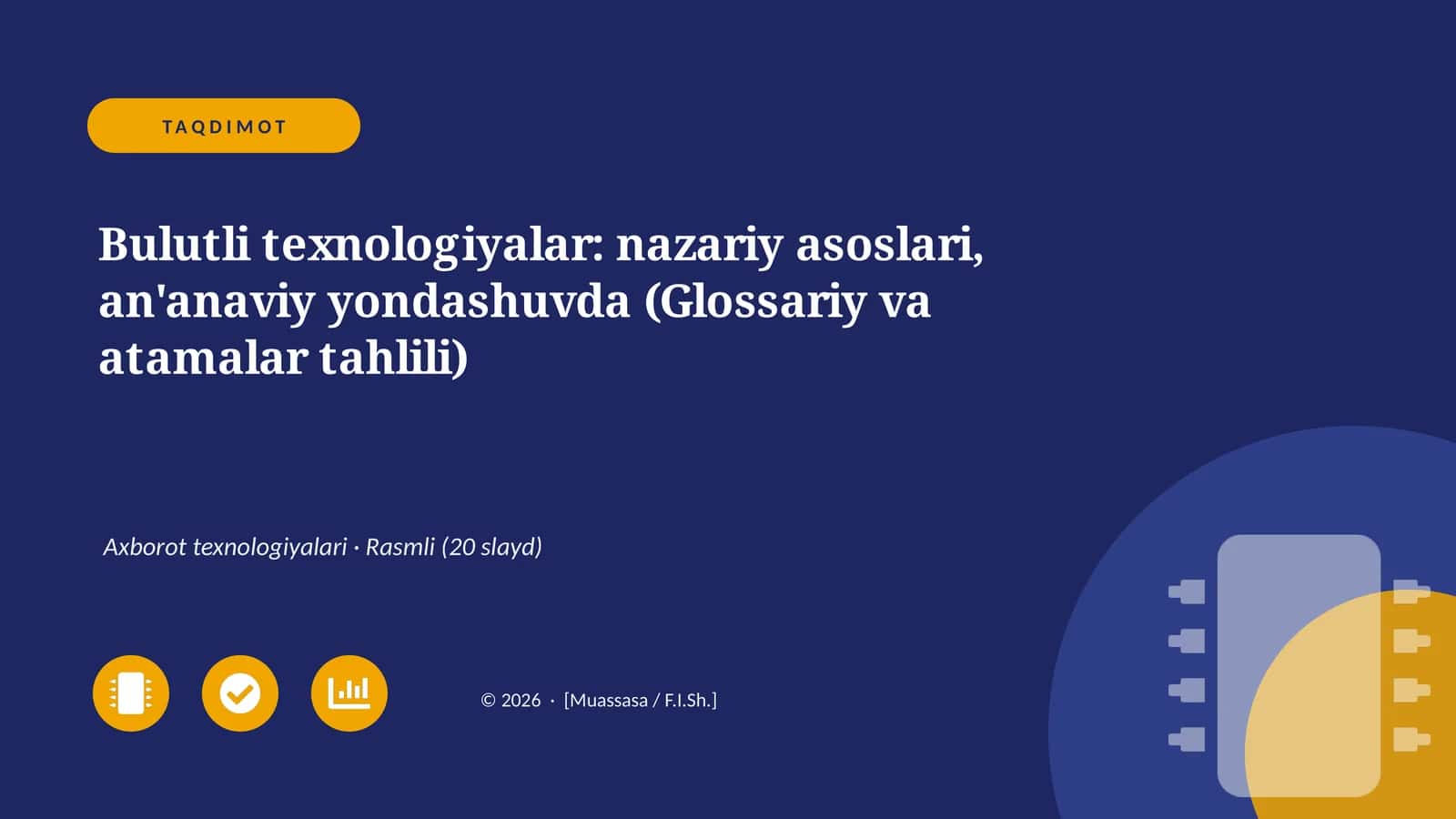 Bulutli texnologiyalar: nazariy asoslari, an'anaviy yondashuvda (Glossariy va atamalar tahlili)