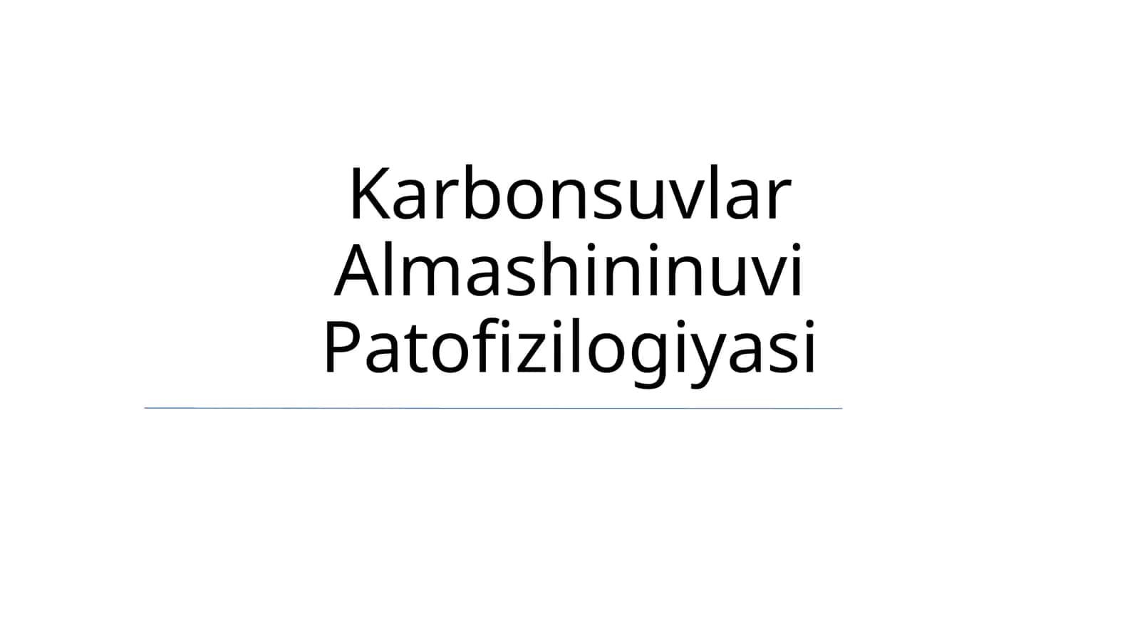 Karbonsuvlar Almashininuvi Patofizilogiyasi