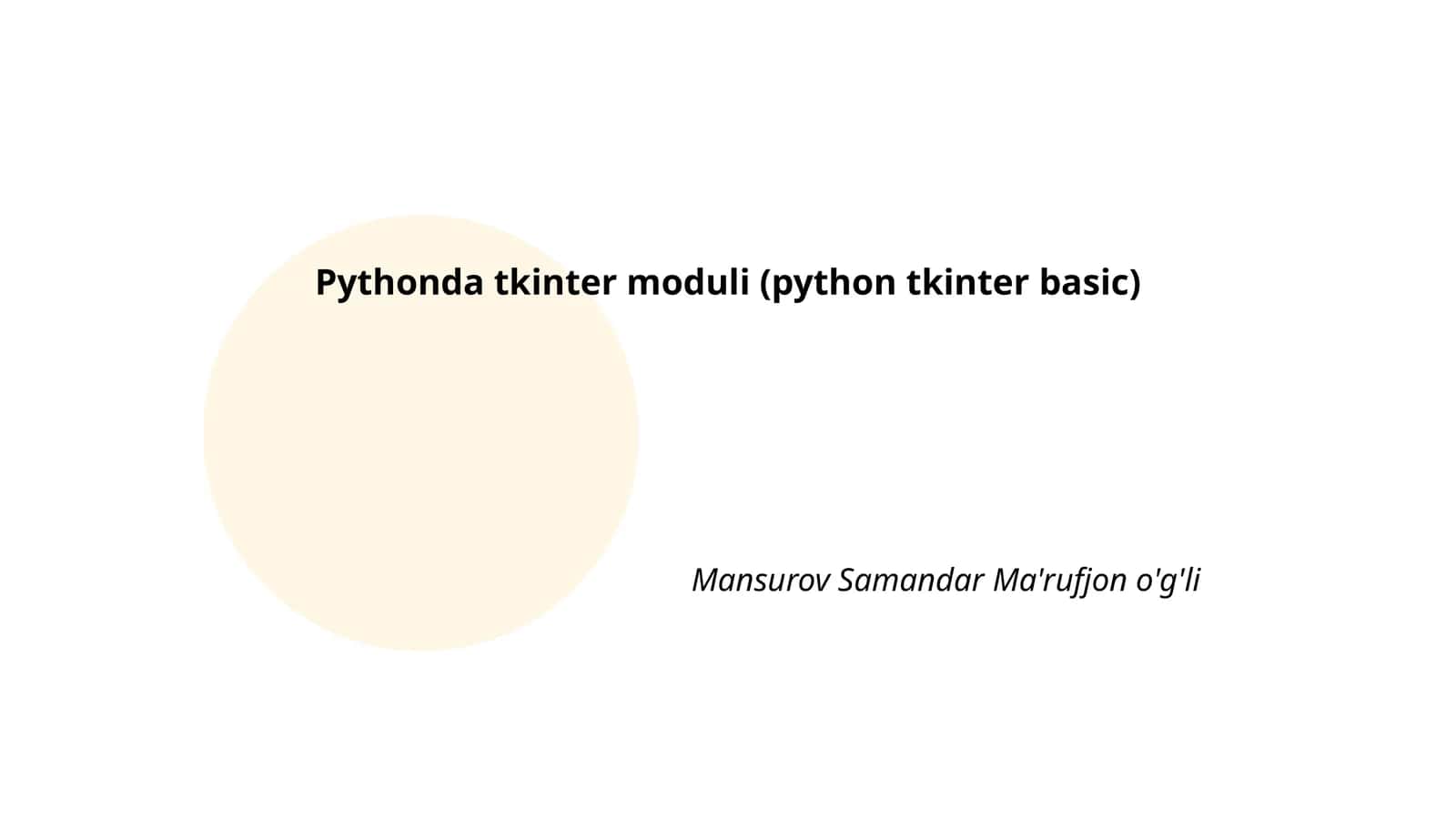 Pythonda tkinter moduli
