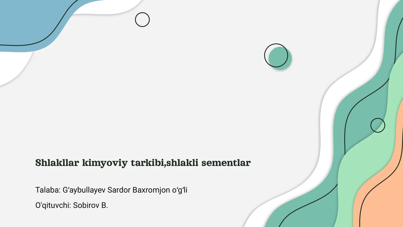 Shlak kimyoviy tarkibi