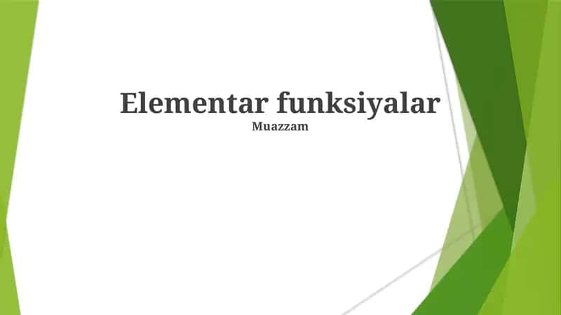 Elementar funksiyalar