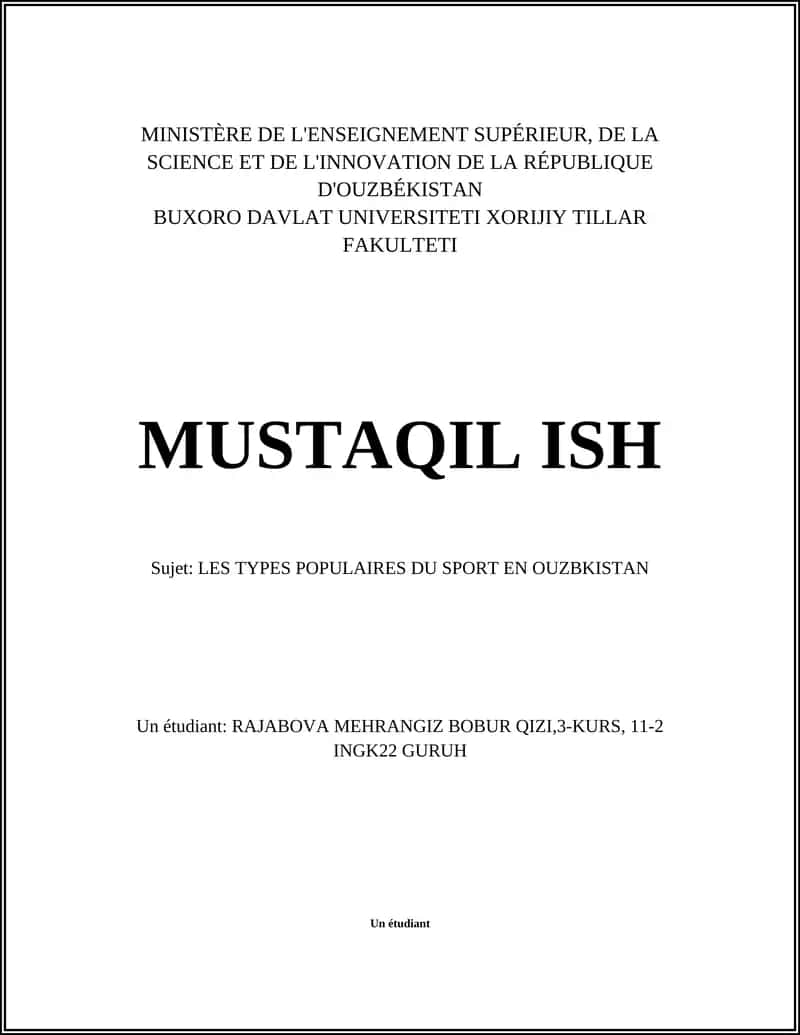 Types populaires du sport en Ouzbékistan