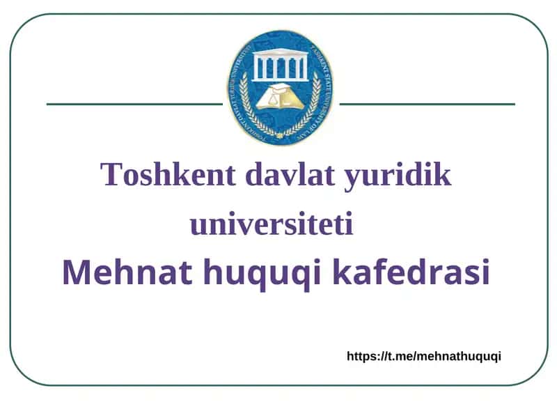 Mehnat shartnomasi va ishga qabul qilishni rasmiylashtirish