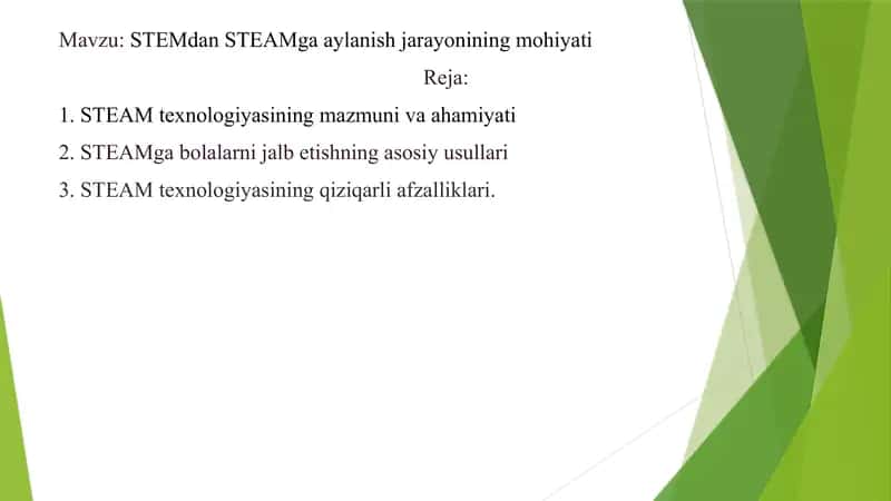 STEM va STEAMning rivojlanishi STEM va STEAMga aylanishi va takomillashishi