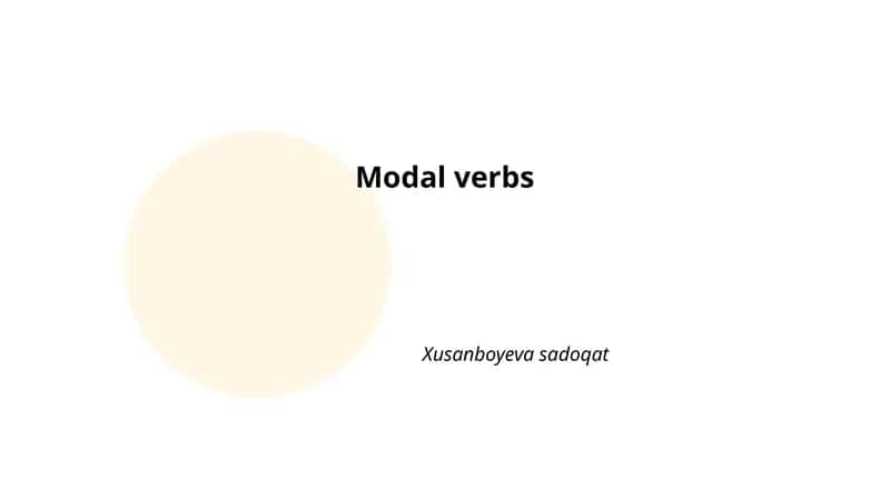 Modal verbs