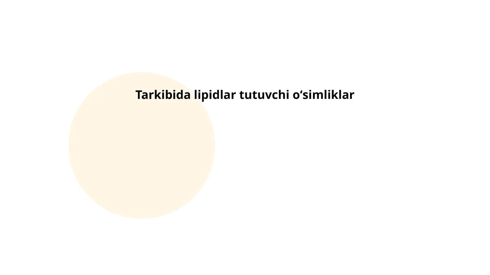 O'simliklarda lipidlar