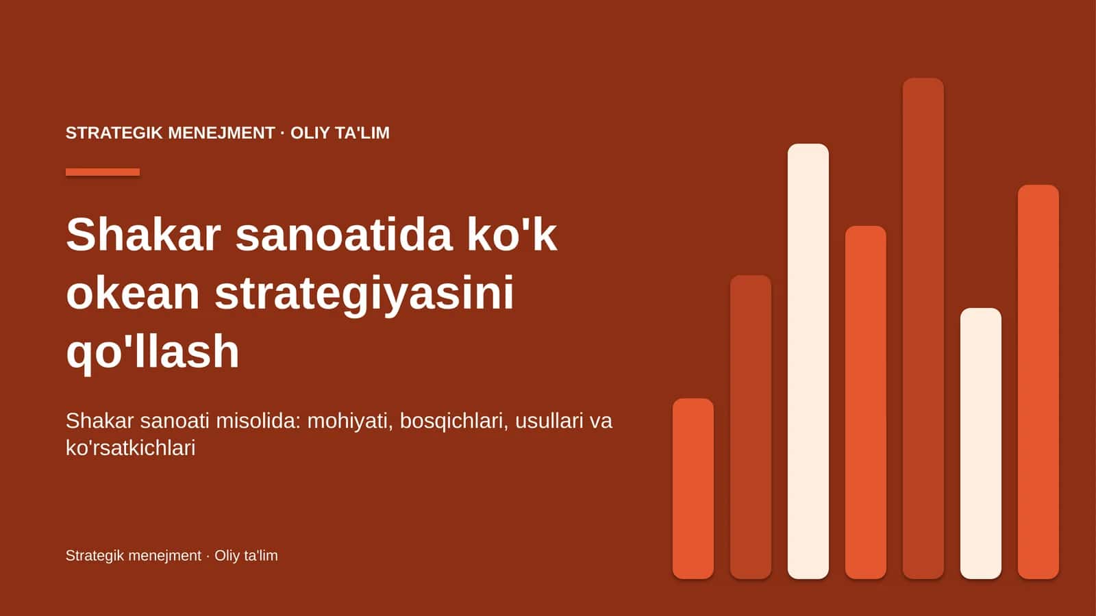 Shakar sanoatida ko'k okean strategiyasini qo'llash