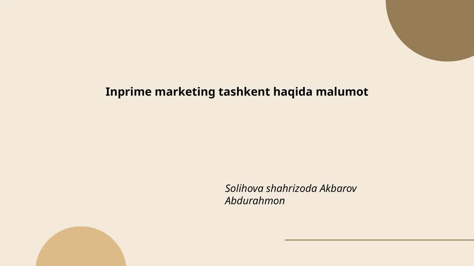 Inprime Marketing xizmatlari