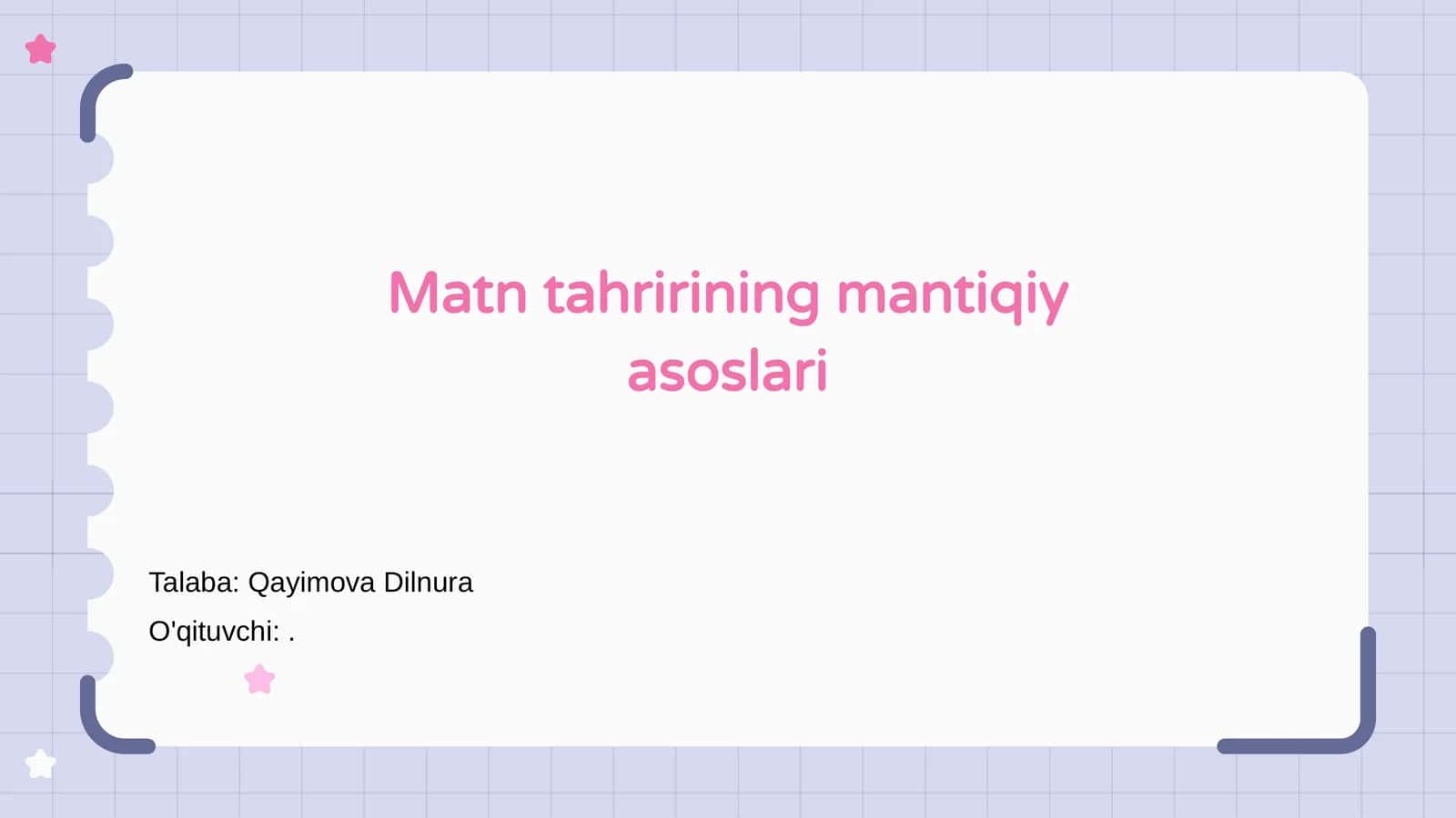 Matn tahririning mantiqiy asoslari