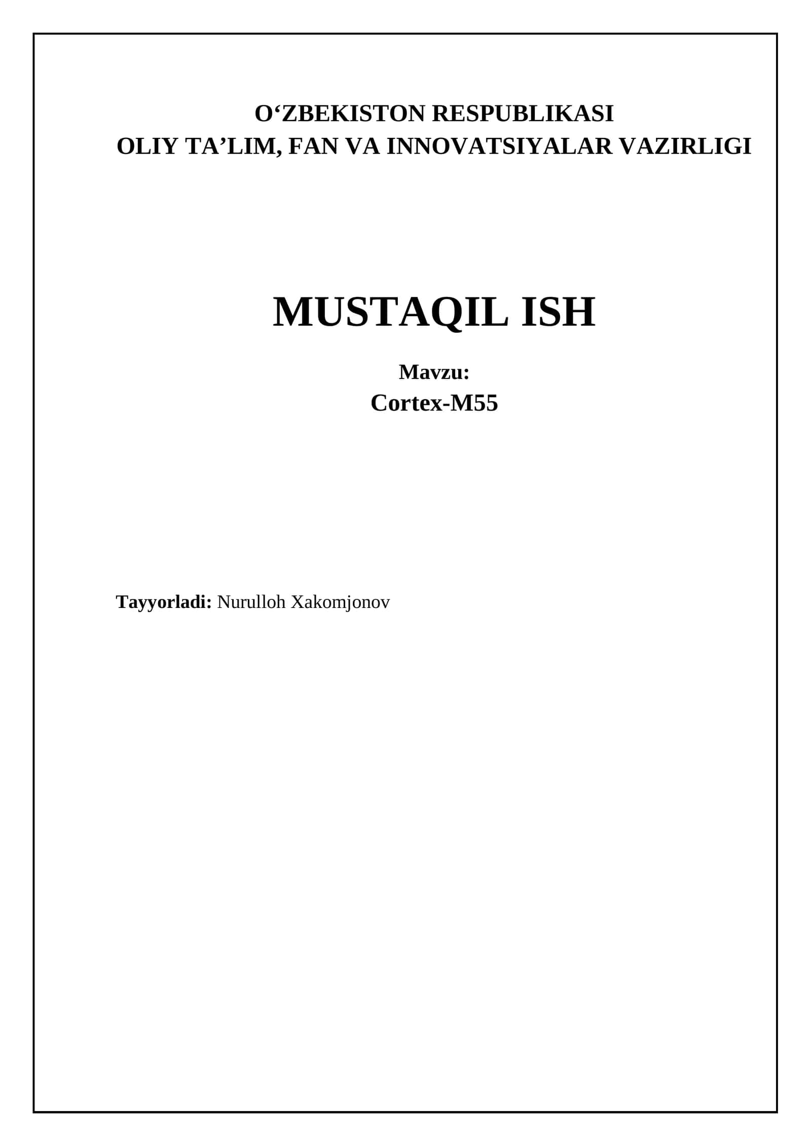 Cortex-M55: Asosiy xususiyatlar va arxitektura