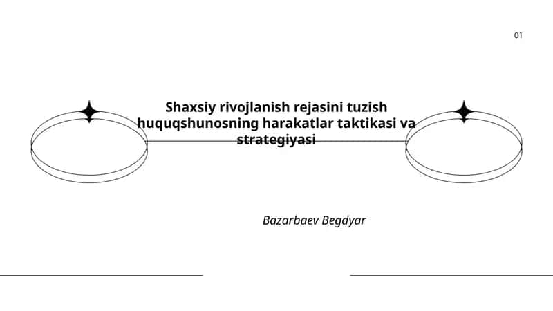 Shaxsiy rivojlanish rejasini tuzish huquqshunosning harakatlar taktikasi va strategiyasi