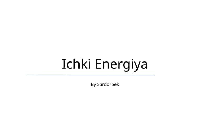 Ichki Energiya