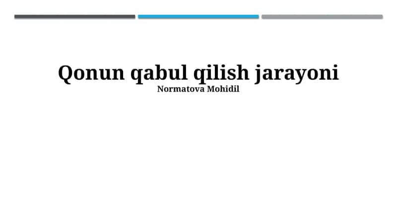 Qonun qabul qilish jarayoni