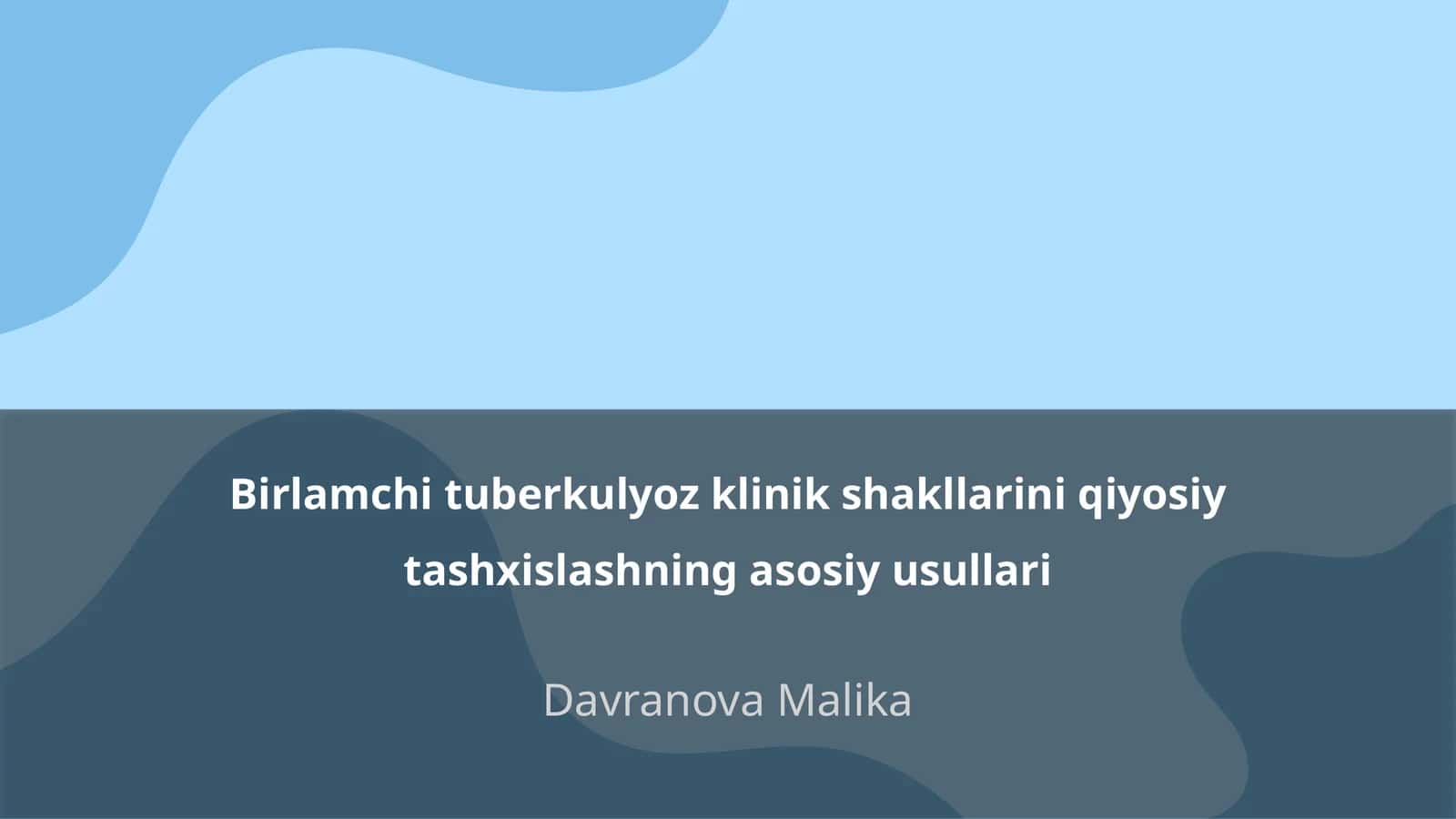 Birlamchi tuberkulyoz klinik shakllarini qiyosiy tashxislashning asosiy usullari