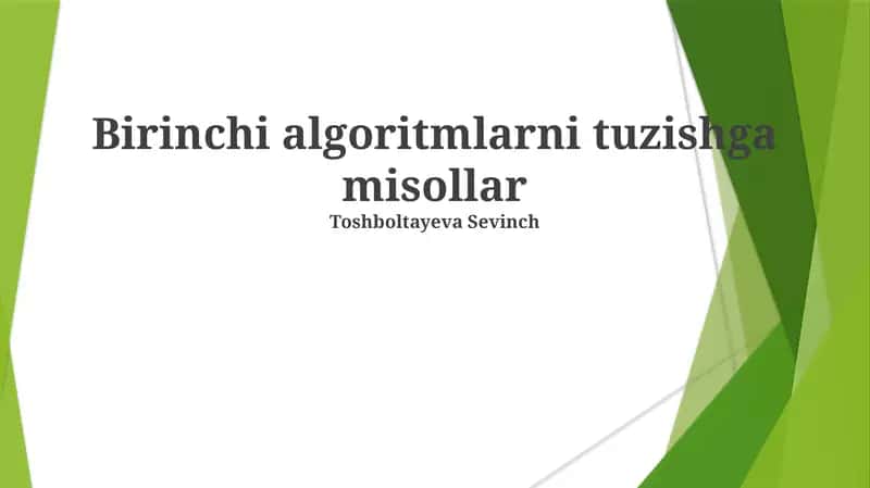 Dastlabki Son Sistemalari va Algoritmlar