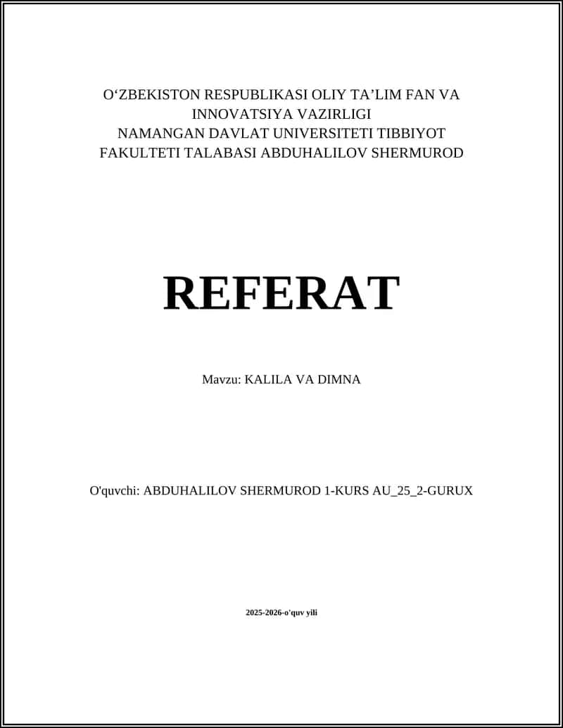 KALILA VA DIMNA