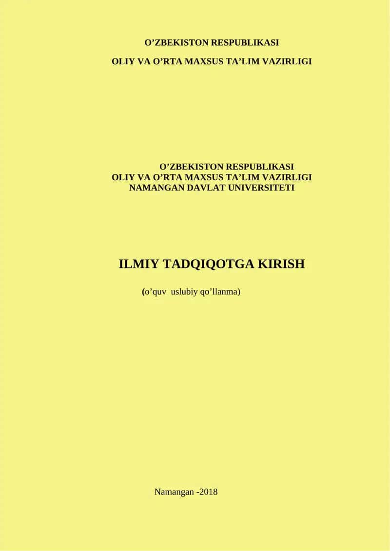 Ilmiy Tadqiqot Kirish