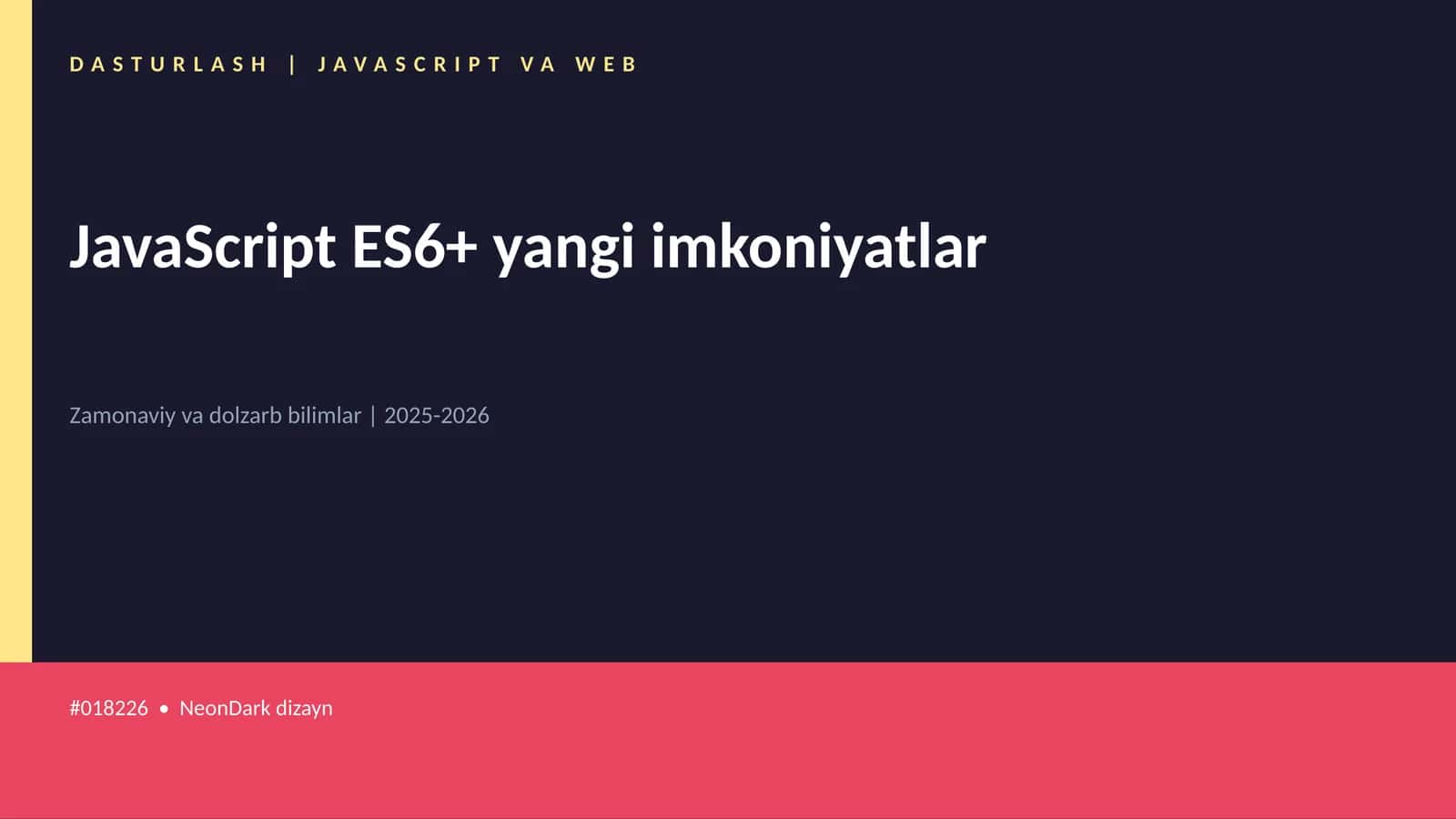 DASTURLASH | JAVASCRIPT VA WEB