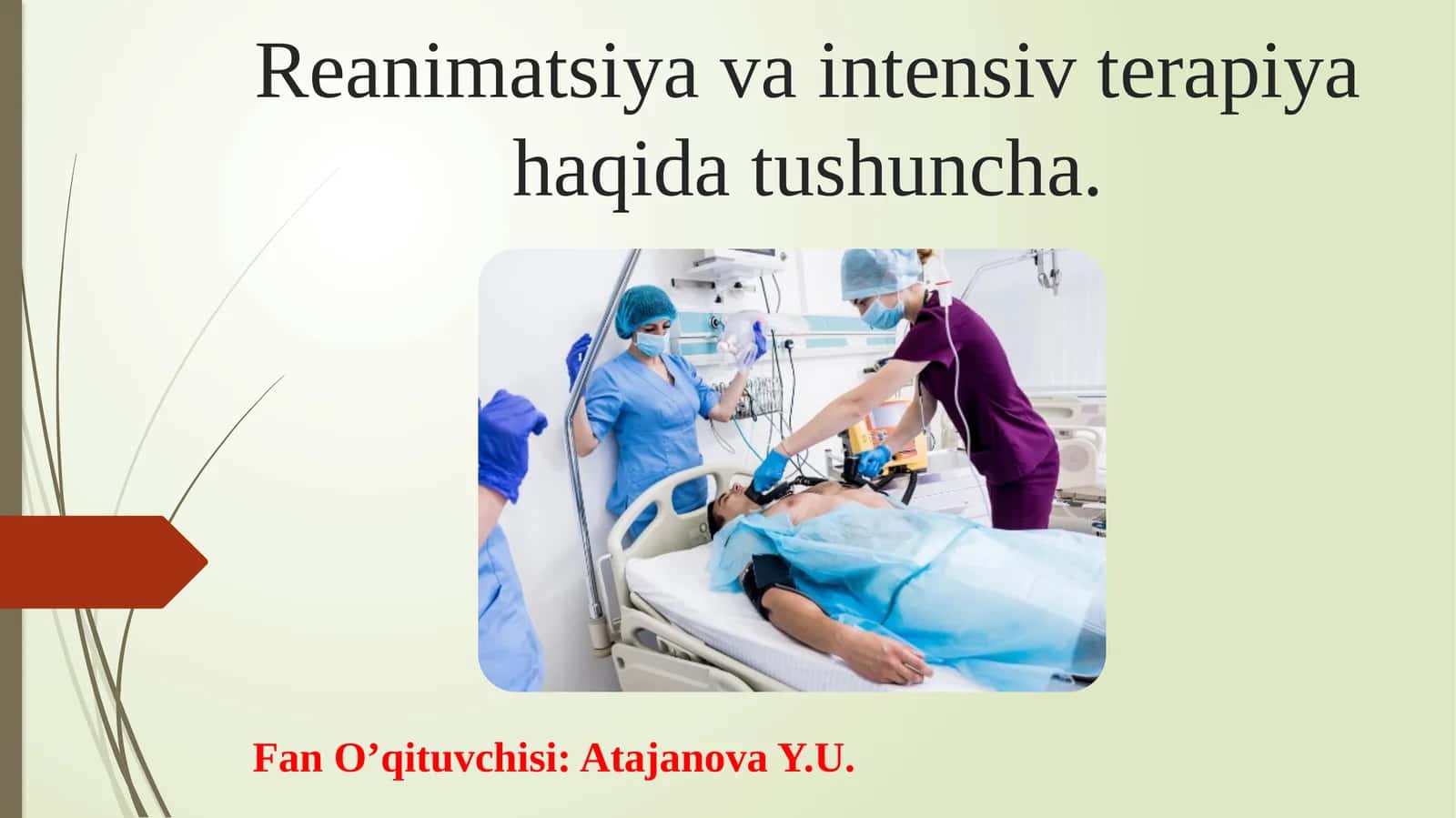 Reanimatsiya va intensiv terapiya haqida tushuncha