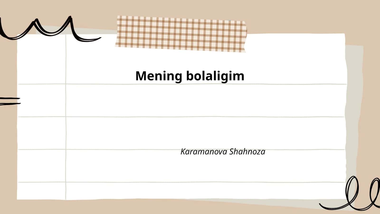 Bolalik xotiralari