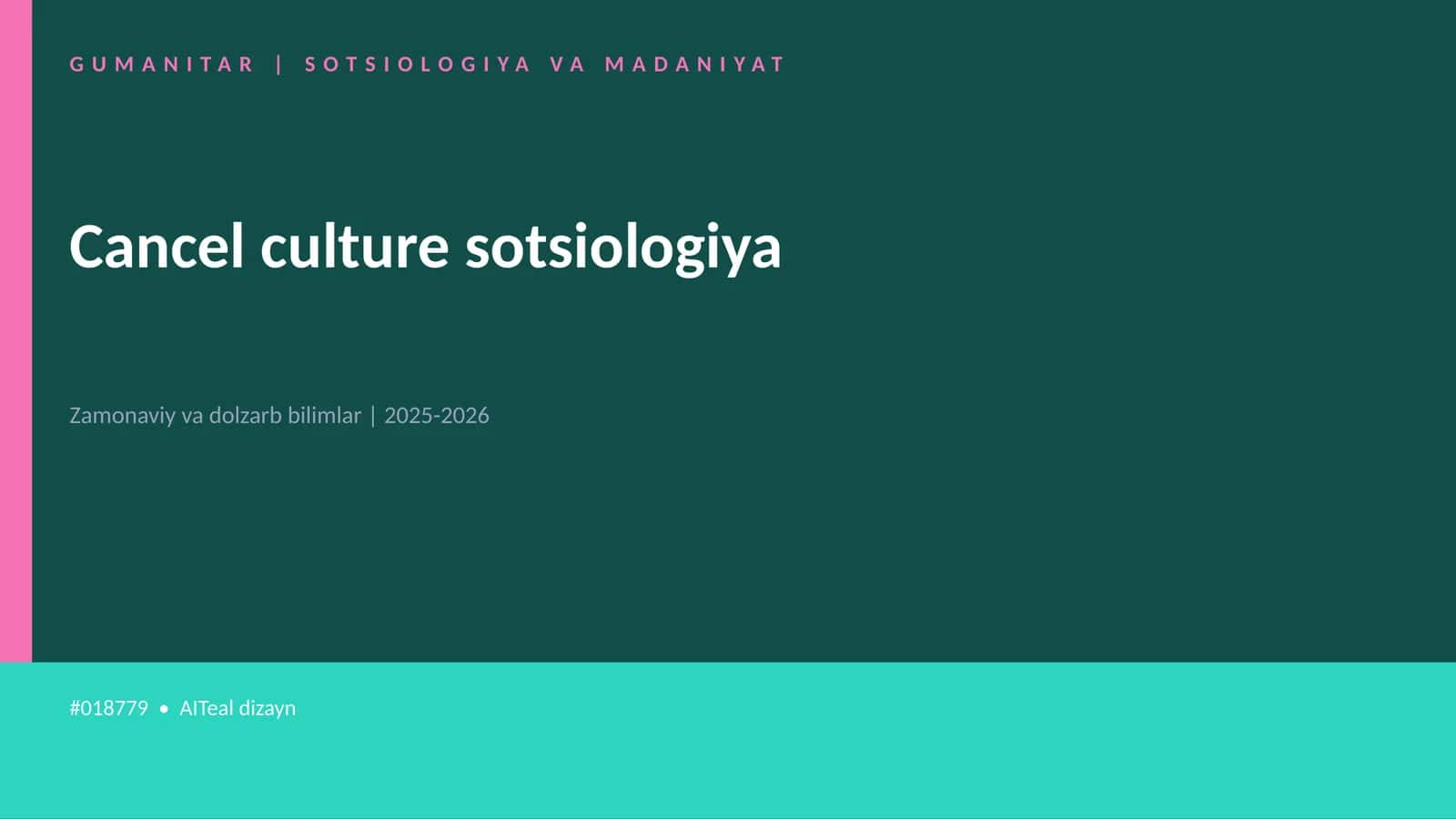 Mavzuga Kirish — Cancel culture sotsiologiya