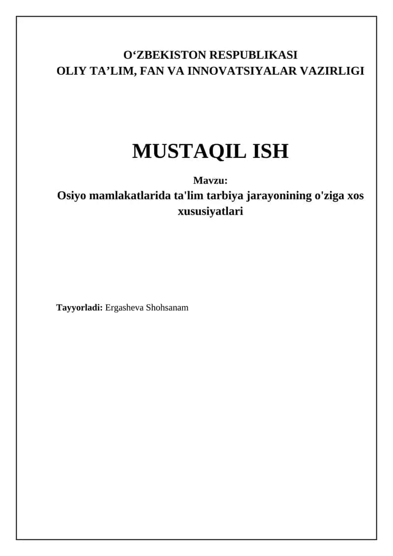 Osiyo ta'limining tarixiy ildizlari va falsafasi