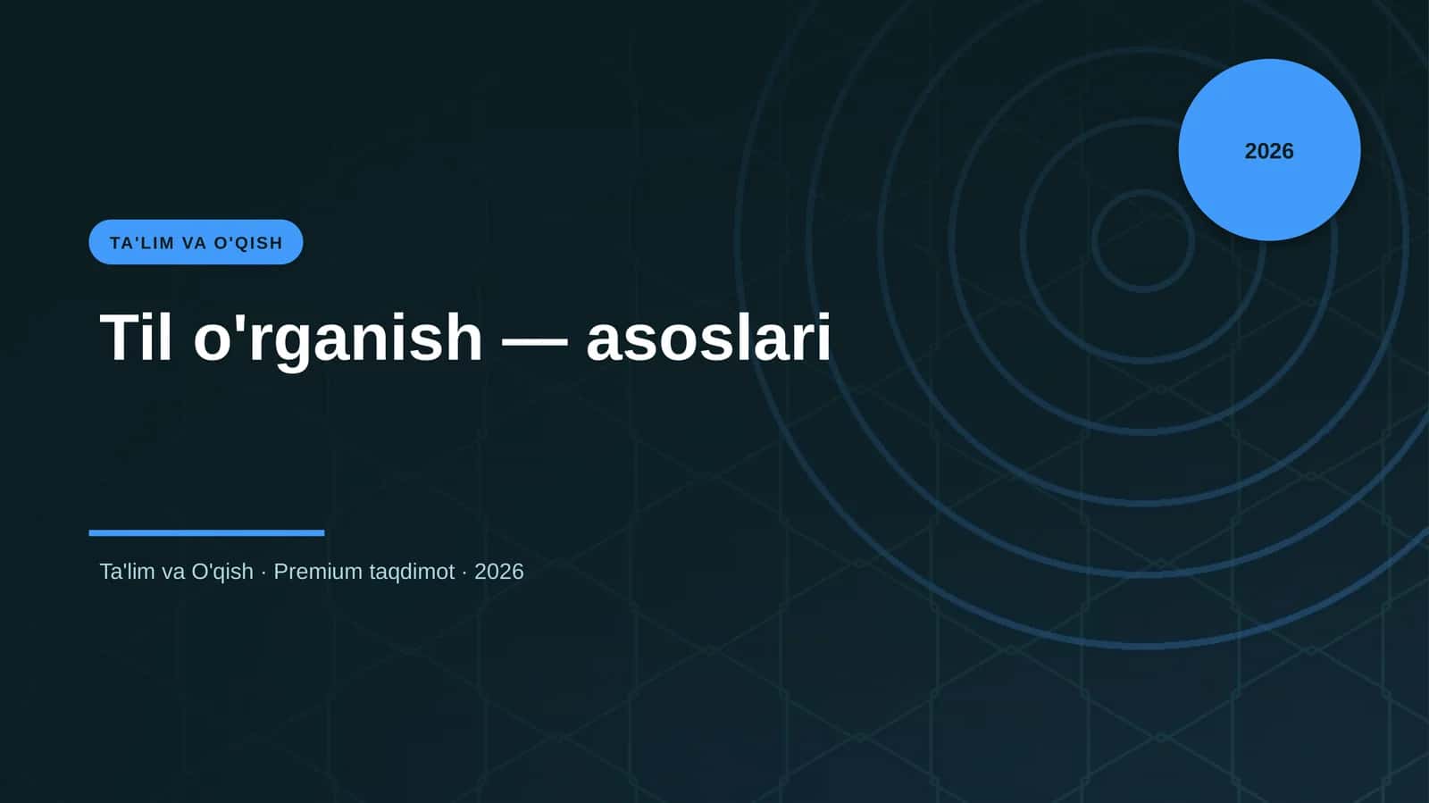 Til o'rganish — asoslari