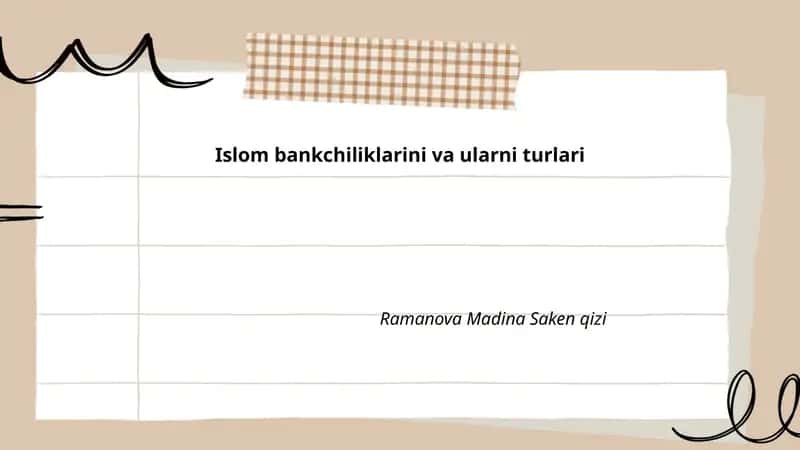 Islom bankchiliklarini va ularni turlari