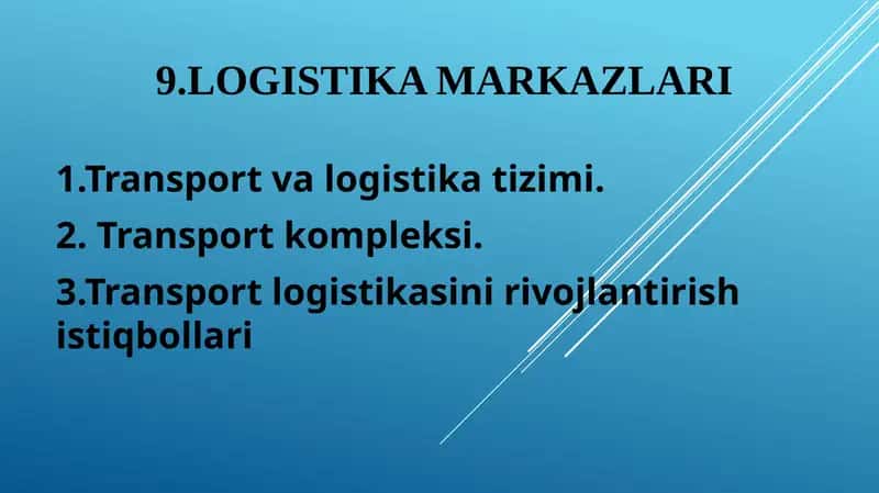 LOGISTIKA MARKAZLARI