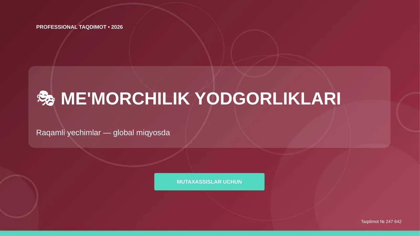 ME'MORCHILIK YODGORLIKLARI