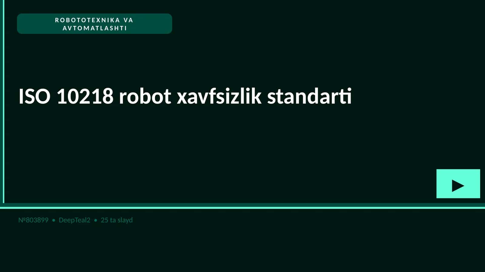 ISO 10218 robot xavfsizlik standarti