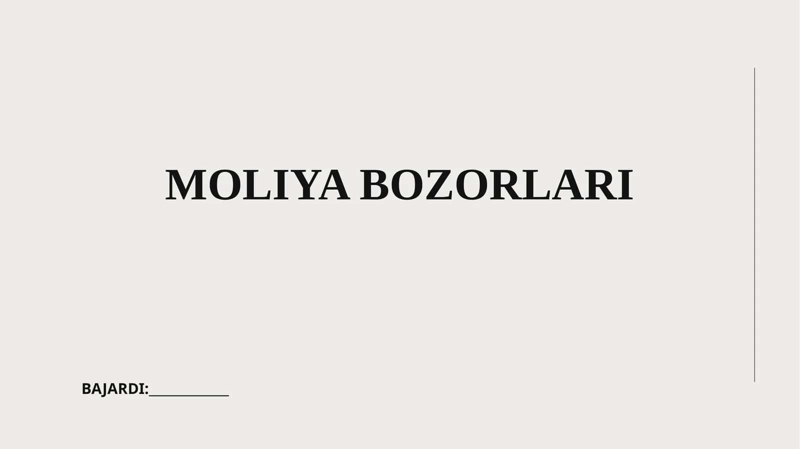 Moliya bozorlari