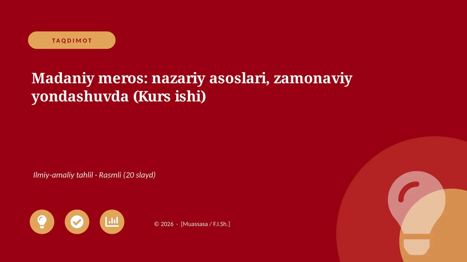 Madaniy meros: nazariy asoslari, zamonaviy yondashuvda (Kurs ishi)