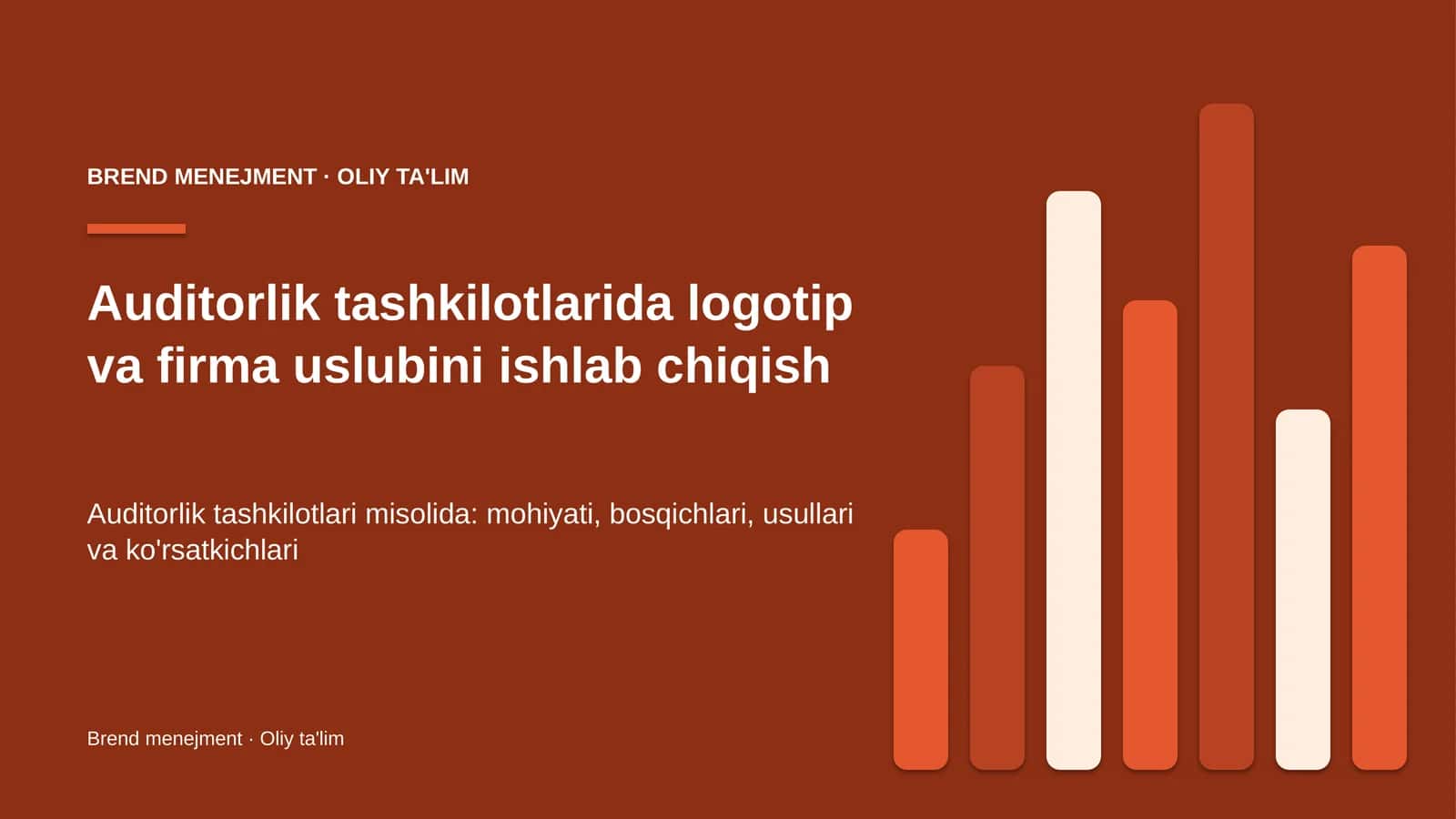 Auditorlik tashkilotlarida logotip va firma uslubini ishlab chiqish