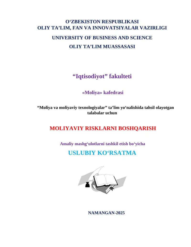 MOLIYAVIY RISKLARNI BOSHQARISH