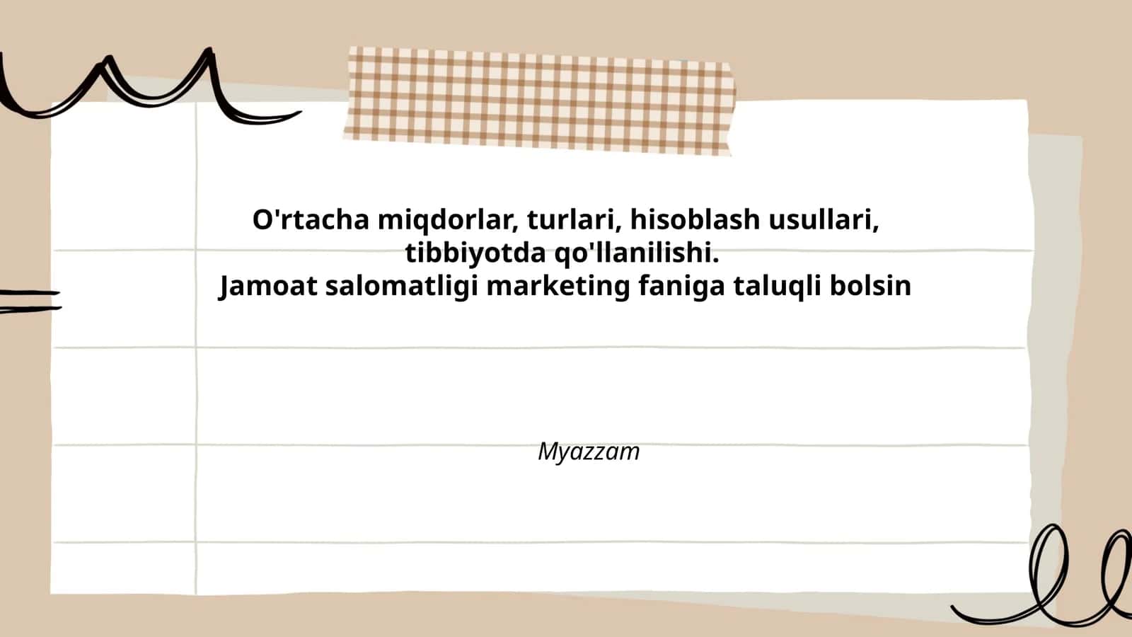 O'rtacha miqdorlar va turlari