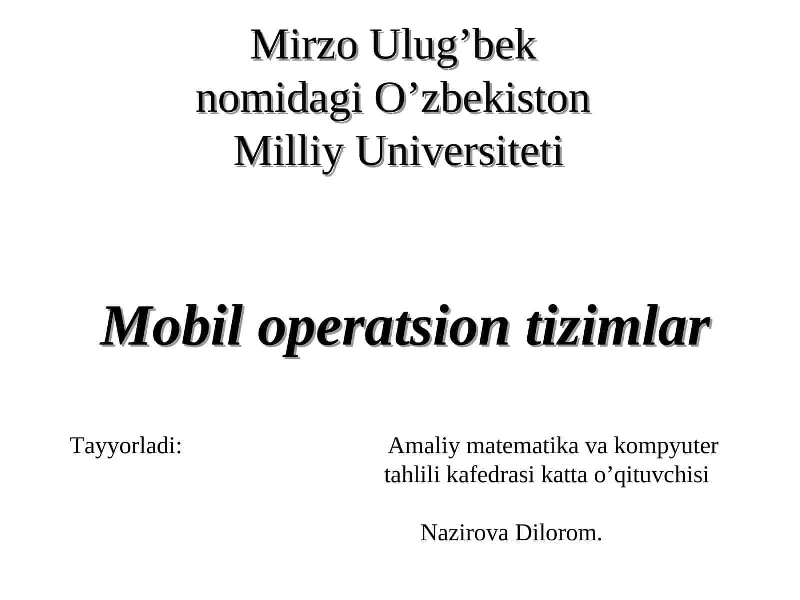 Mobil operatsion tizimlar