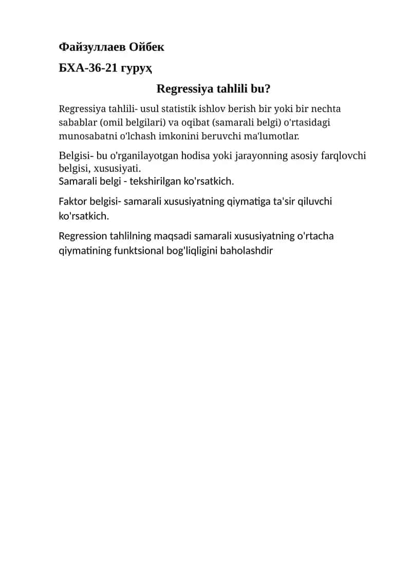 Regressiya tahlili