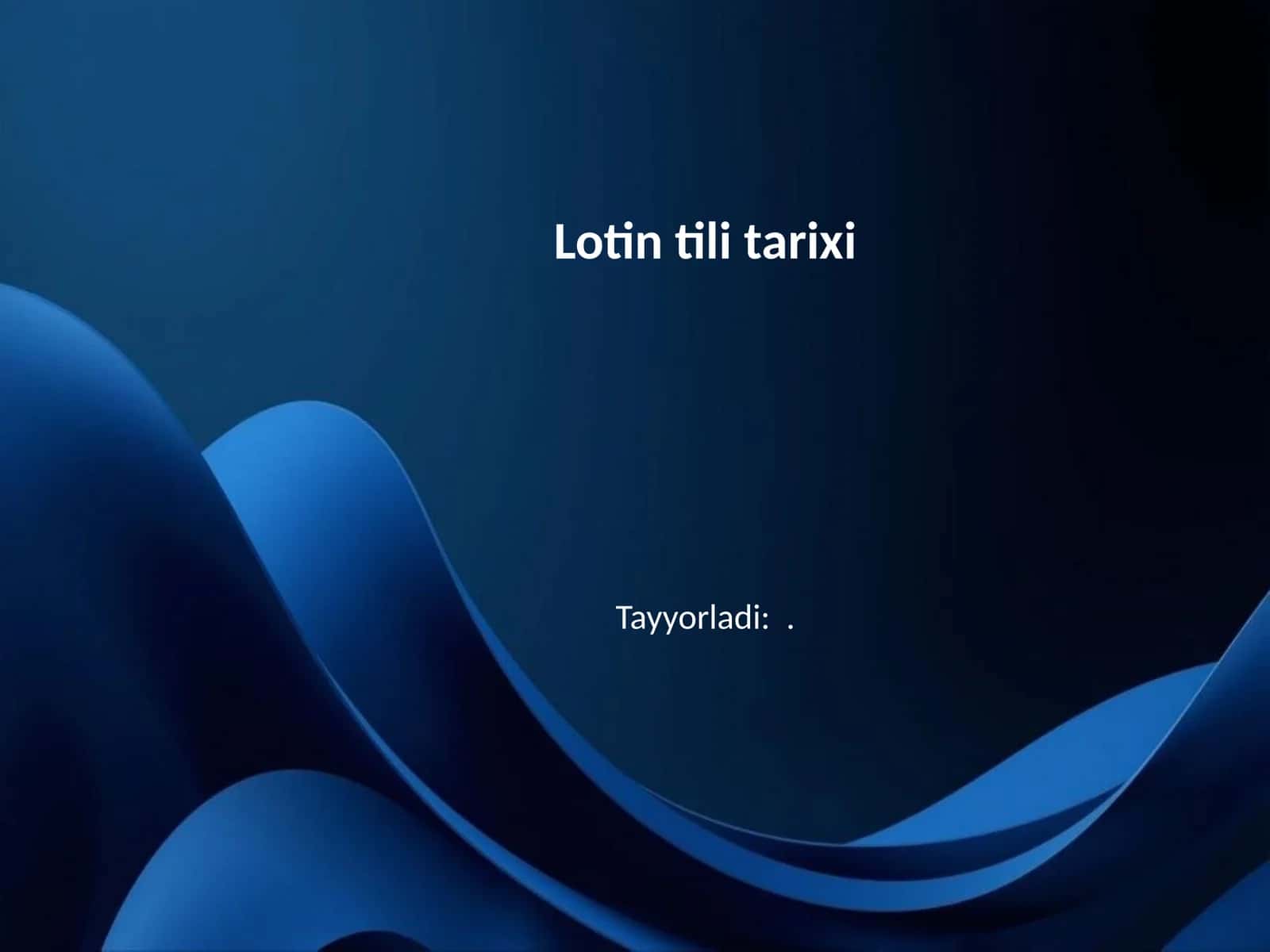 Lotin tili tarixi