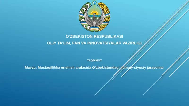 Mustaqillik arafasida Oʻzbekistondagi ijtimoiy-siyosiy jarayonlar