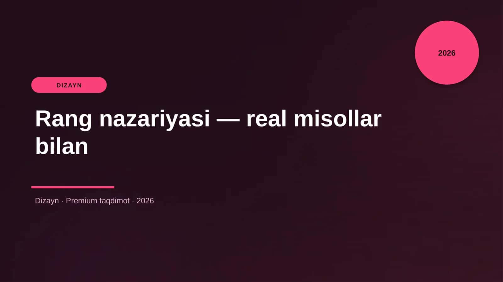 Rang nazariyasi — real misollar bilan