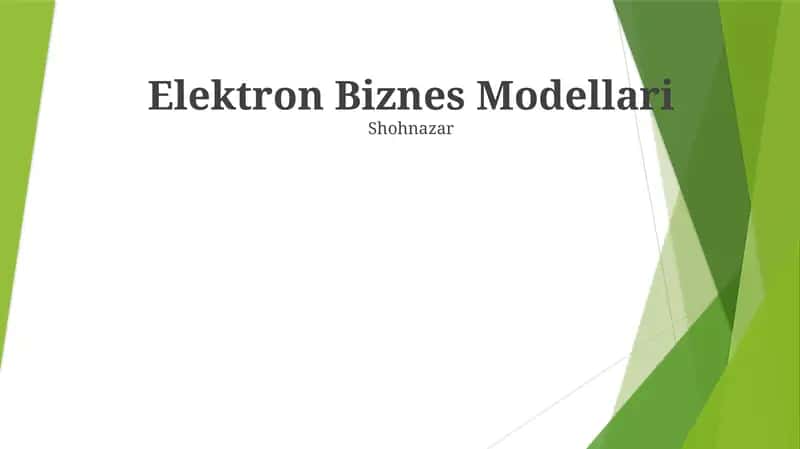 Elektron Biznes Modellari