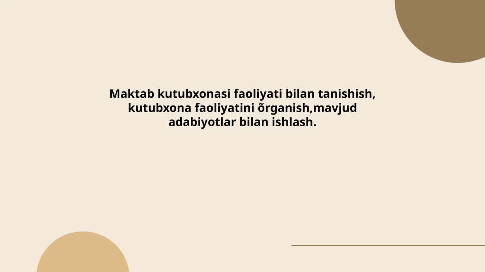 Maktab kutubxonasi faoliyati