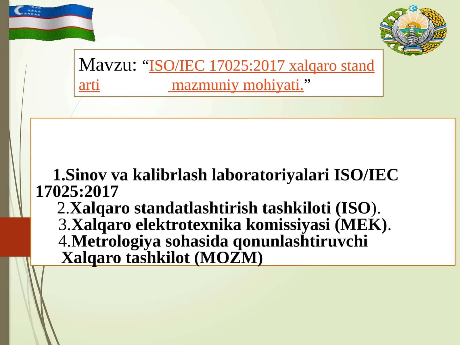 ISO/IEC 17025:2017 xalqaro standarti mazmuni va mohiyati