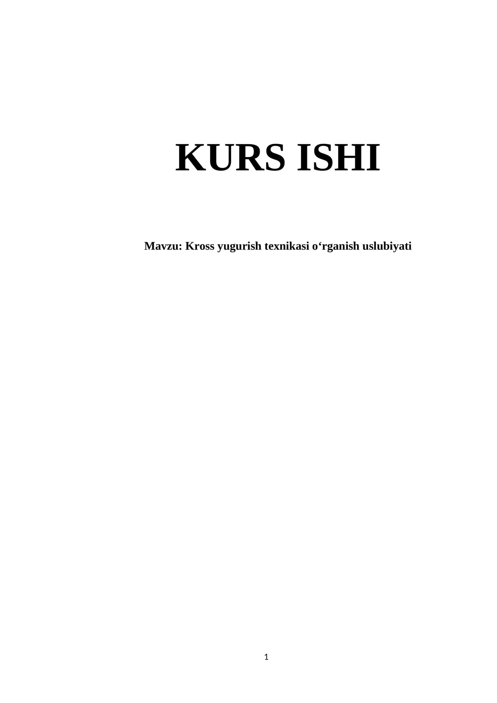 Kross yugurish texnikasi o‘rganish uslubiyati