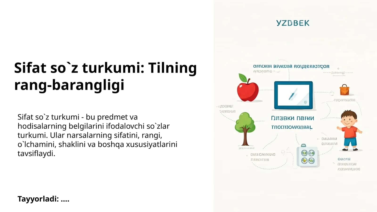 Sifat so`z turkumi: Tilning rang-barangligi