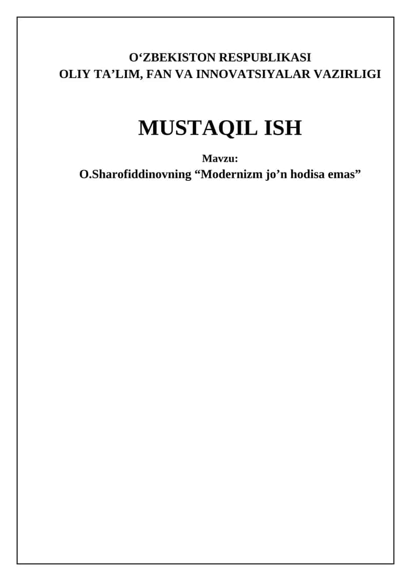 Modernizmning murakkab jihatlari va xususiyatlari